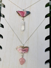 Load image into Gallery viewer, Rhodochrosite and Quartz, Rose Quartz or Tourmaline Necklace