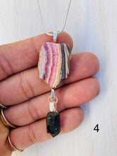 Load image into Gallery viewer, Rhodochrosite and Quartz, Rose Quartz or Tourmaline Necklace