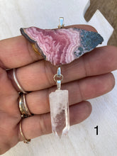 Load image into Gallery viewer, Rhodochrosite and Quartz, Rose Quartz or Tourmaline Necklace