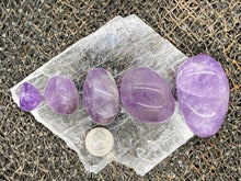 Load image into Gallery viewer, Amethyst Tumbles and Palm Stones - Amethyst Aura Moon