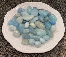 Load image into Gallery viewer, Aquamarine Tumbles - Amethyst Aura Moon