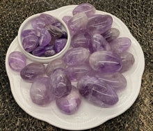 Load image into Gallery viewer, Amethyst Tumbles and Palm Stones - Amethyst Aura Moon