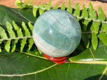 Load image into Gallery viewer, Blue Green Flourite Sphere - Amethyst Aura Moon