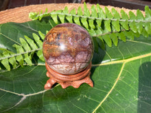 Load image into Gallery viewer, Red Turquoise (Cherry Creek Jasper) Sphere - Amethyst Aura Moon