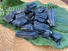 Load image into Gallery viewer, Black Tourmaline Raw - Amethyst Aura Moon