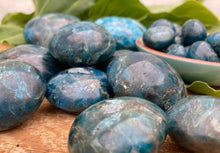 Load image into Gallery viewer, Blue Apatite Tumbles and Palm Stones - Amethyst Aura Moon