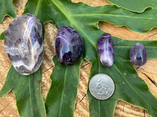 Load image into Gallery viewer, Chevron Amethyst (Dream Amethyst) Tumbles and Palm Stones - Amethyst Aura Moon