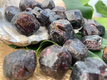 Load image into Gallery viewer, Raw Almandine Garnet - Amethyst Aura Moon