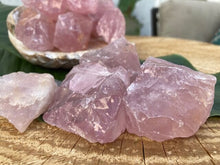Load image into Gallery viewer, Raw Rose Quartz - Amethyst Aura Moon