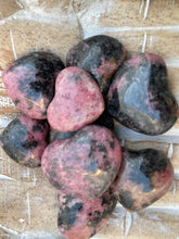 Load image into Gallery viewer, Rhodonite Hearts - Amethyst Aura Moon