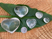 Load image into Gallery viewer, Clear Quartz Hearts - Amethyst Aura Moon