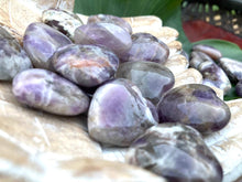 Load image into Gallery viewer, Chevron Amethyst (Dream Amethyst) Hearts - Amethyst Aura Moon