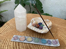 Load image into Gallery viewer, Rustic Chakra Incense Holder - Amethyst Aura Moon