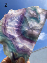 Load image into Gallery viewer, Rainbow Flourite Slabs - Amethyst Aura Moon