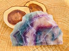 Load image into Gallery viewer, Rainbow Flourite Slabs - Amethyst Aura Moon
