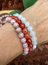 Load image into Gallery viewer, Bracelets - Rhodochrosite, Carnelian and Moonstone - Amethyst Aura Moon