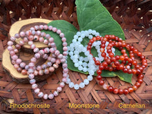 Load image into Gallery viewer, Bracelets - Rhodochrosite, Carnelian and Moonstone - Amethyst Aura Moon