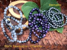 Load image into Gallery viewer, Bracelets - Black Tourmaline in Quartz, Hematite and Chariote - Amethyst Aura Moon