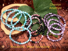Load image into Gallery viewer, Bracelets - Chevron Amethyst (Dream Amethyst), Mixed Tourmaline and - Amethyst Aura Moon