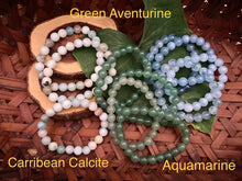 Load image into Gallery viewer, Bracelets - Caribbean Calcite, Green Aventurine and Aquamarine - Amethyst Aura Moon