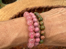 Load image into Gallery viewer, Bracelets - Rose Quartz, Rhodonite and Unakite - Amethyst Aura Moon