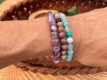 Load image into Gallery viewer, Bracelets - Chevron Amethyst (Dream Amethyst), Mixed Tourmaline and - Amethyst Aura Moon