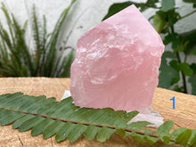 Load image into Gallery viewer, Rose Quartz Top Polished Point - Amethyst Aura Moon
