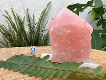 Load image into Gallery viewer, Rose Quartz Top Polished Point - Amethyst Aura Moon
