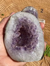 Load image into Gallery viewer, Amethyst/Quartz Geode Clusters - Amethyst Aura Moon