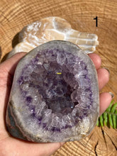 Load image into Gallery viewer, Amethyst/Quartz Geode Clusters - Amethyst Aura Moon