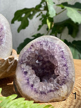 Load image into Gallery viewer, Amethyst/Quartz Geode Clusters - Amethyst Aura Moon