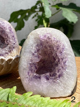 Load image into Gallery viewer, Amethyst/Quartz Geode Clusters - Amethyst Aura Moon