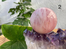 Load image into Gallery viewer, Rose Quartz Spheres - Amethyst Aura Moon