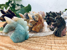 Load image into Gallery viewer, Unicorn Carvings - Amethyst Aura Moon