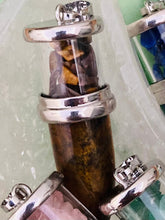 Load image into Gallery viewer, Bullet Tip Pendulums with Crystal Chips - Amethyst Aura Moon