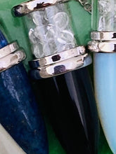 Load image into Gallery viewer, Bullet Tip Pendulums with Crystal Chips - Amethyst Aura Moon