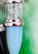 Load image into Gallery viewer, Bullet Tip Pendulums with Crystal Chips - Amethyst Aura Moon