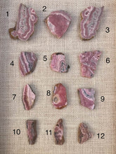 Load image into Gallery viewer, Rhodochrosite Slices - Amethyst Aura Moon