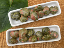 Load image into Gallery viewer, Unakite Hearts - Amethyst Aura Moon