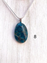 Load image into Gallery viewer, Blue Apatite and Clear Quartz or Black Tourmaline Necklace