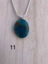 Load image into Gallery viewer, Blue Apatite and Clear Quartz or Black Tourmaline Necklace