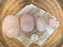 Load image into Gallery viewer, Rose Quartz Tumbles and Palm Stones - Amethyst Aura Moon
