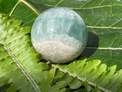 Blue Green Flourite Sphere - Amethyst Aura Moon