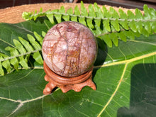 Load image into Gallery viewer, Red Turquoise (Cherry Creek Jasper) Sphere - Amethyst Aura Moon
