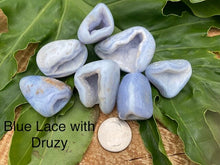 Load image into Gallery viewer, Blue Lace Agate Tumbles - Amethyst Aura Moon
