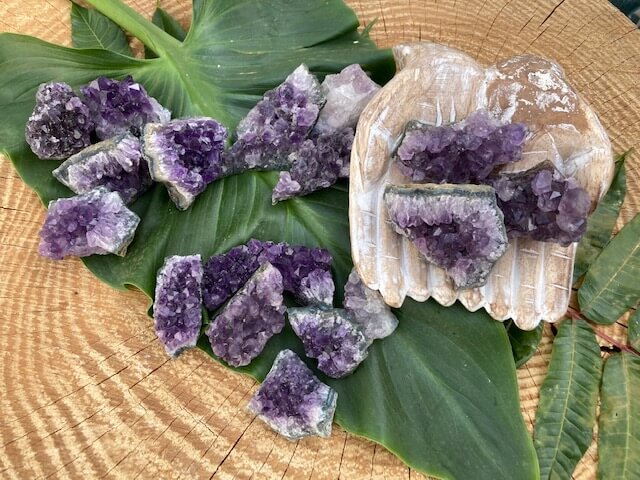 Amethyst Clusters - Amethyst Aura Moon