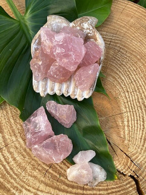 Raw Rose Quartz - Amethyst Aura Moon