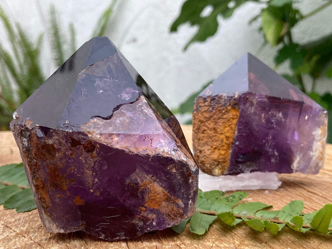 Amethyst Top Polished Points - Amethyst Aura Moon