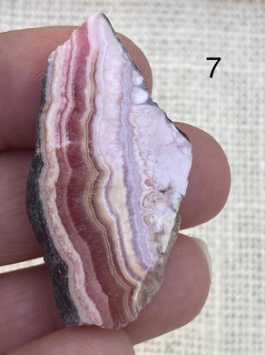 Rhodochrosite Slices - Amethyst Aura Moon