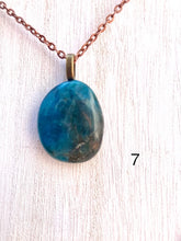 Load image into Gallery viewer, Blue Apatite and Clear Quartz or Black Tourmaline Necklace
